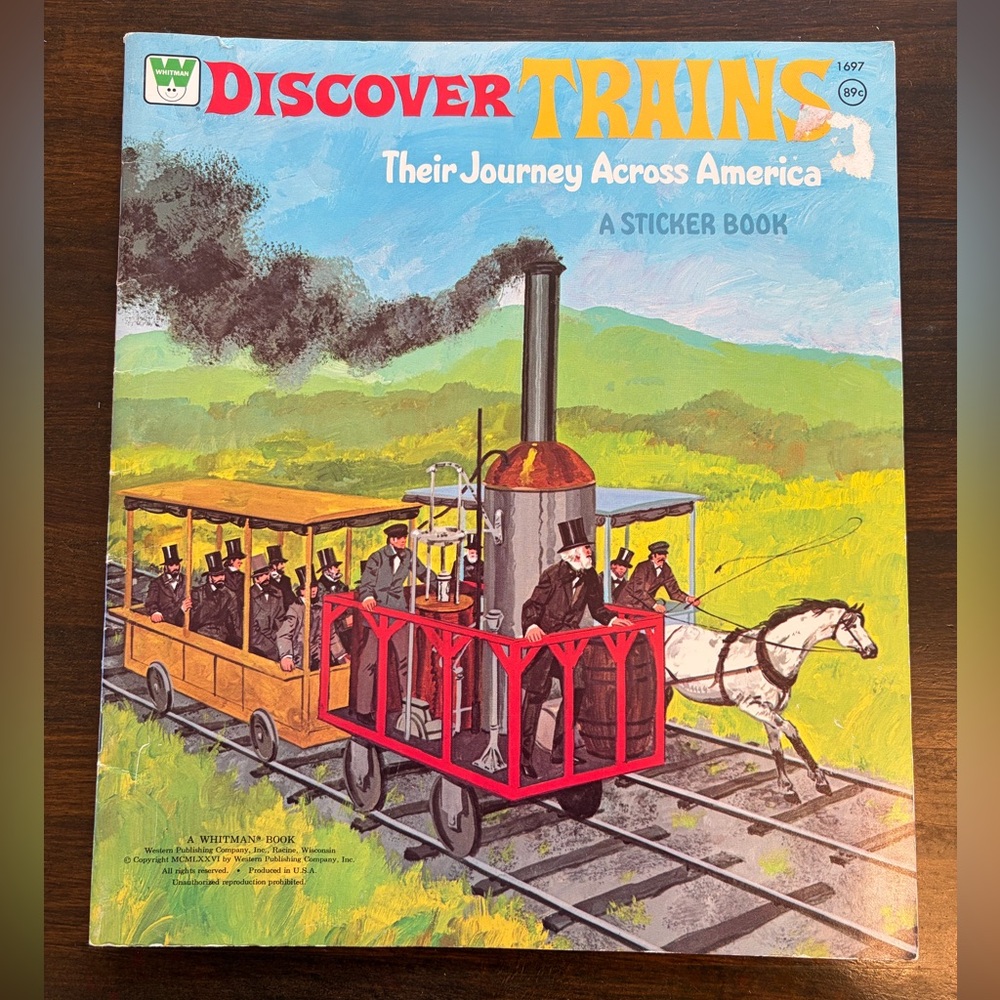 Whitman Discover Trains Sticker Book - unused (2)